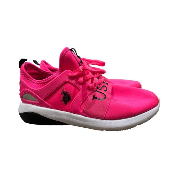 US Polo Association Neon Pink Lightweight Cloud Air Sneakers Women's 8 - Picture 4 of 6